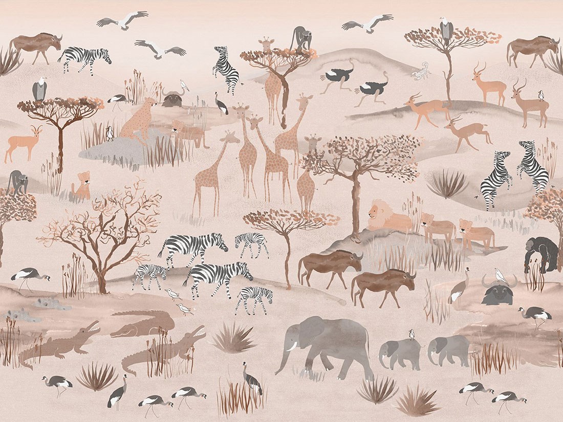 Afrika Hayvanları Duvar Kağıdı Modeli