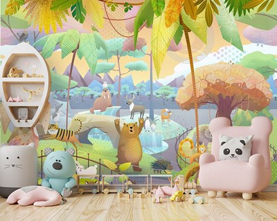 Sevimli Hayvanlar Bebek Odası Duvar Posteri Modeli