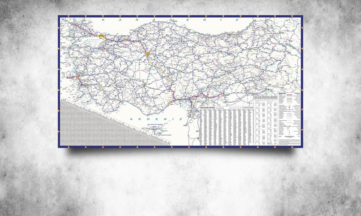 Türkiye Karayolları Haritası Duvar Posteri