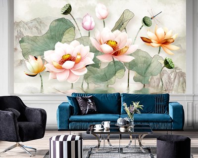 Lotus Çiçeği Duvar Kağıdı Modeli