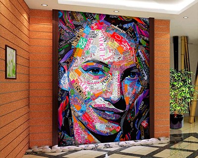 Grafiti Kadın Yüzü Duvar Kağıdı