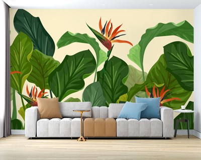 Büyük Tropikal Yapraklar Duvar Kağıdı Modeli