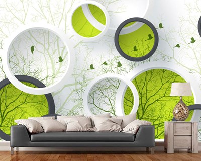 Fıstık Yeşili Renkli Tasarım Duvar Kağıdı Modeli