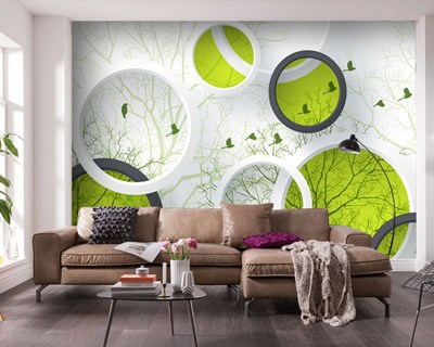 Fıstık Yeşili Renkli Tasarım Duvar Kağıdı Modeli