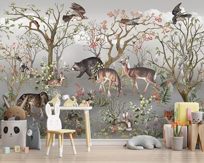 Safari Çocuk Odası Duvar Kağıdı Modeli