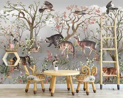 Safari Çocuk Odası Duvar Kağıdı Modeli