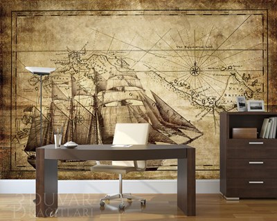 Yelkenli Gemi Resimli Duvar Kağıdı Modeli