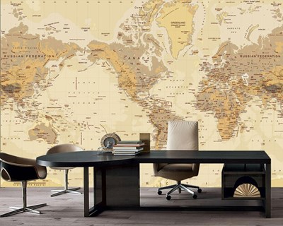 Dünya Haritalı Duvar Kağıdı Modeli