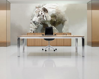 Beyaz Kar Leoparı Duvar Kağıdı Modeli