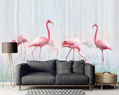 Flamingo Kuşları Duvar Kağıdı Modeli