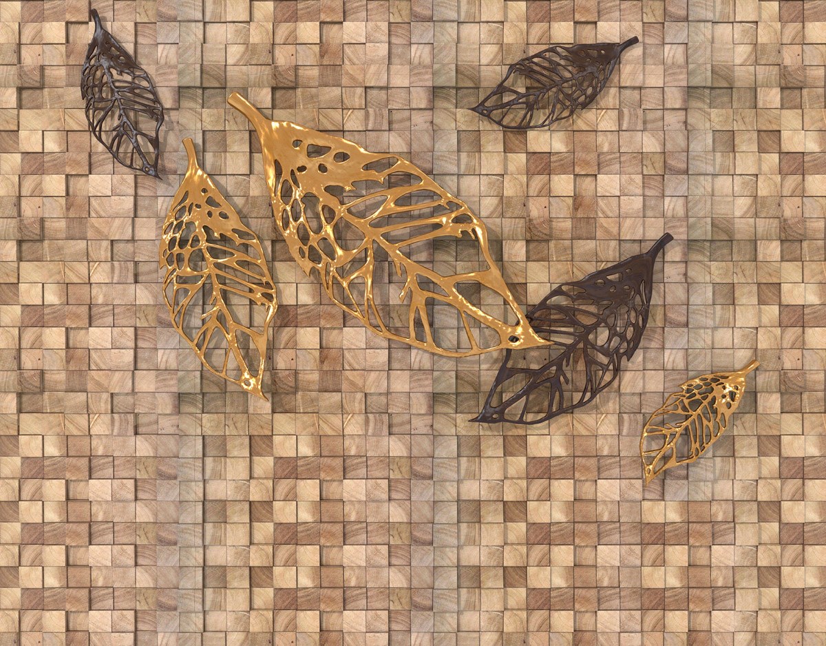 Gold Yaprak Desenli Duvar Kağıdı Modeli