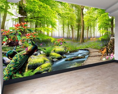 3 Boyutlu Bahçe Duvar Kağıdı Modeli