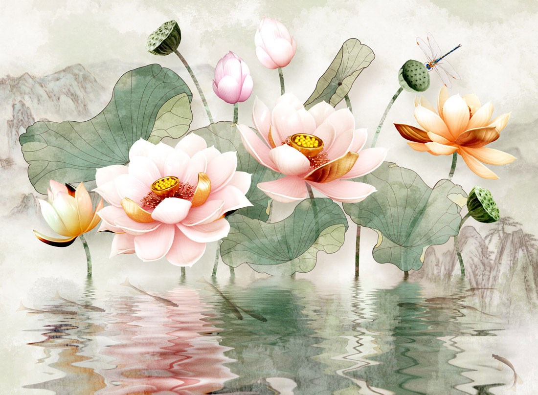 Lotus Çiçeği Duvar Kağıdı Modeli