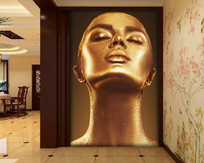 Altın Boyalı Kadın Duvar Kağıdı Modeli