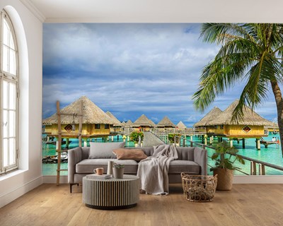 Bambu Evler Duvar Kağıdı 3D