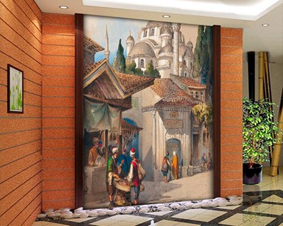 Tarihi Cami Resimli Duvar Kağıdı 3D