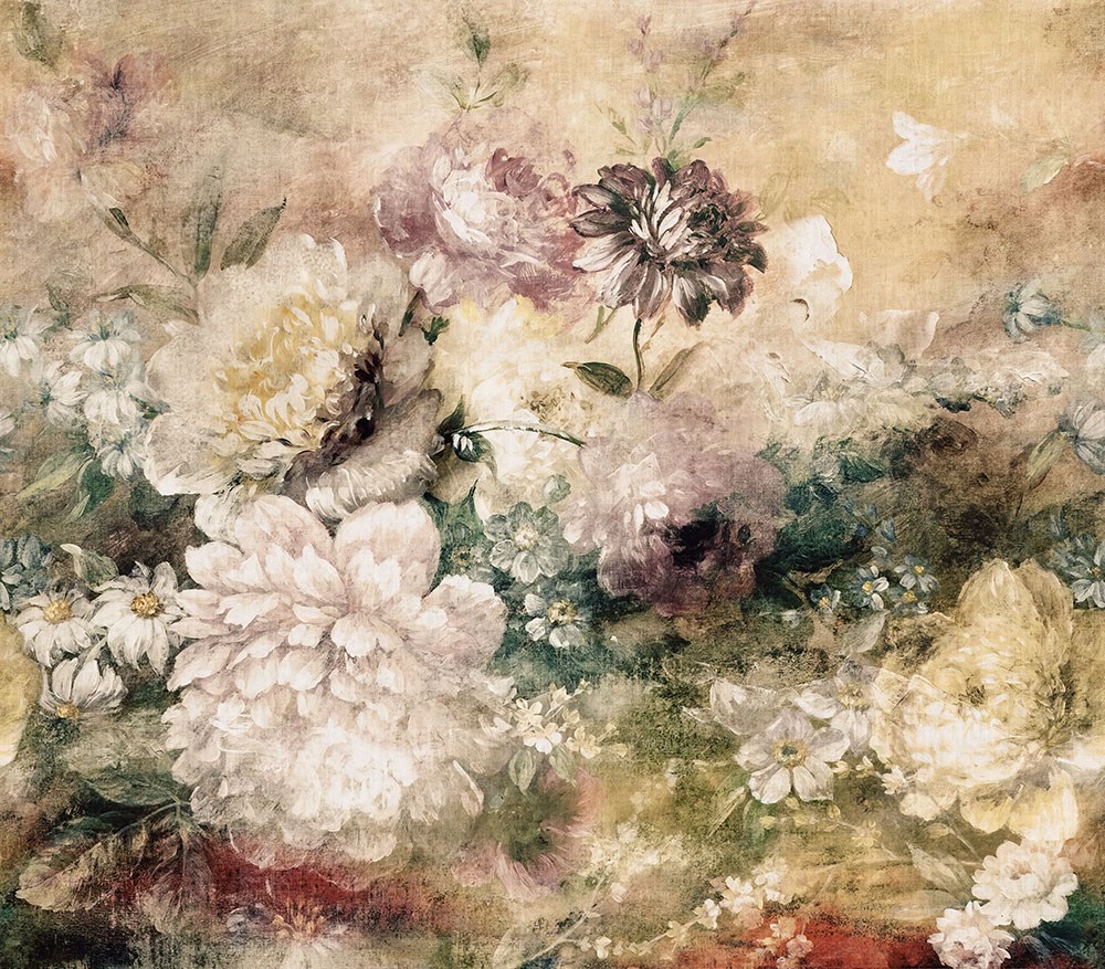 Pastel Çiçek Desen Duvar Kağıdı