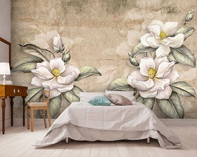 Beyaz Çiçek Duvar Kağıdı