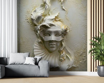 Maskeli Kadın Duvar Kağıdı 3D
