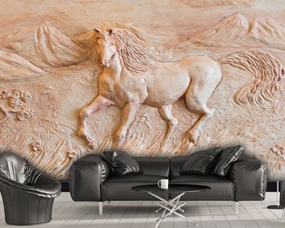 At Figürlü Duvar Kağıdı 3D