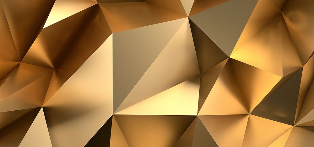 Gold Üçgenler Duvar Kağıdı 3D