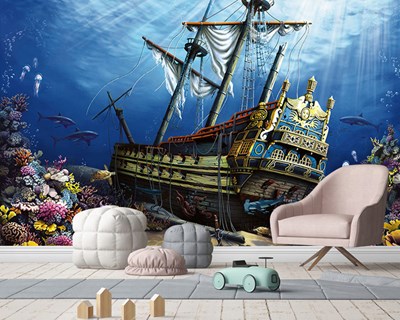 Batık Gemi Duvar Kağıdı 3D
