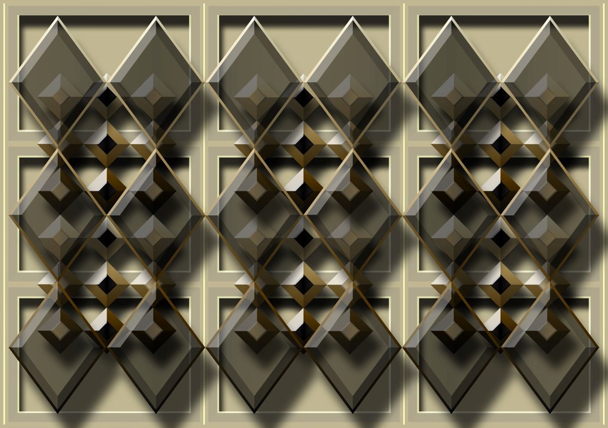 Geometrik Desen Duvar Kağıdı 3D