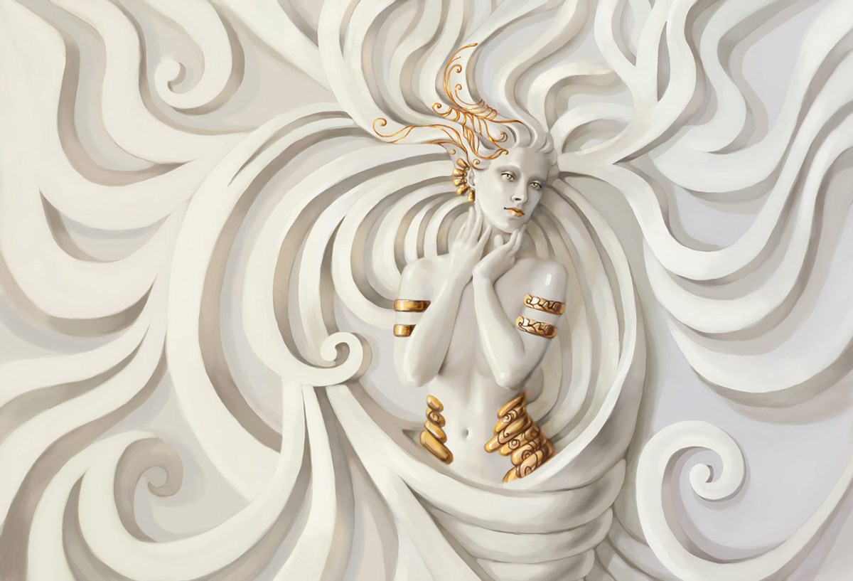 Kadın Kabartmalı Duvar Kağıdı 3D