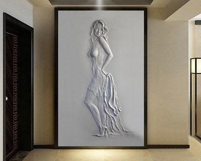 Kabartmalı Manken Duvar Kağıdı 3D