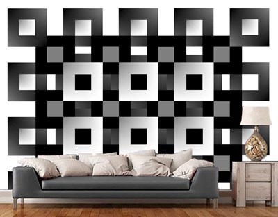 Siyah Beyaz Kareli Duvar Kağıdı