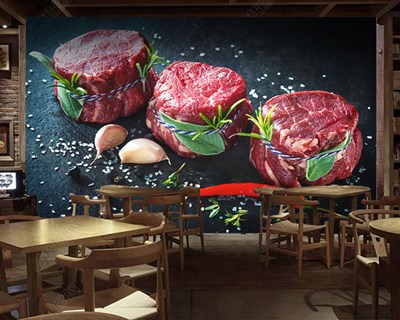 Steak House Duvar Kağıdı 3D