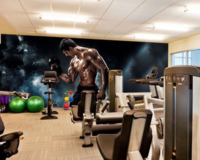 Spor Salonu Kaslı Erkek Duvar Kağıdı 3D