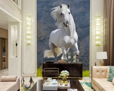 Beyaz At Duvar Kağıdı 3D