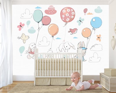 3 Boyutlu Bebek Odası Duvar Kağıdı