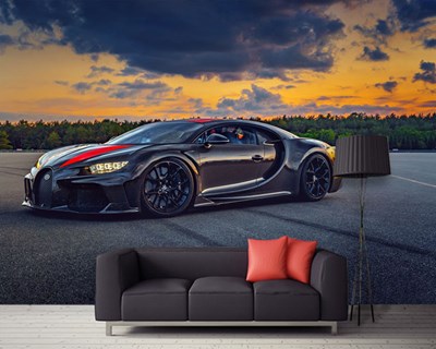 3 Boyutlu Siyah Bugatti Duvar Kağıdı