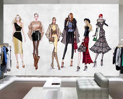 Bayan Giyim Mağazaları İçin 3D Duvar Kağıtları