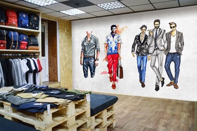 Erkek Giyim Mağazaları İçin Duvar Kağıtları