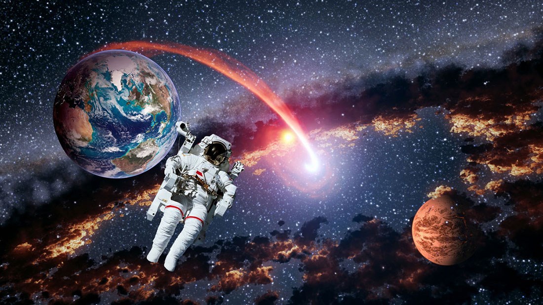 Astronot  ve Gezegenler Duvar Kağıdı