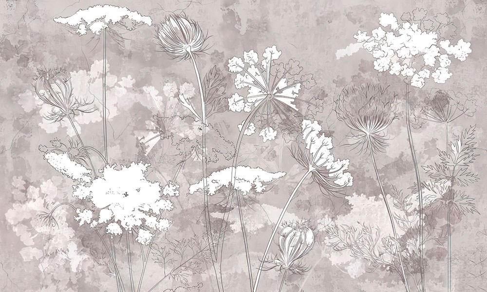 Kır Çiçek Desenli Duvar Kağıdı