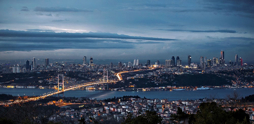 Gece İstanbul Manzarası Duvar Kağıdı 3D