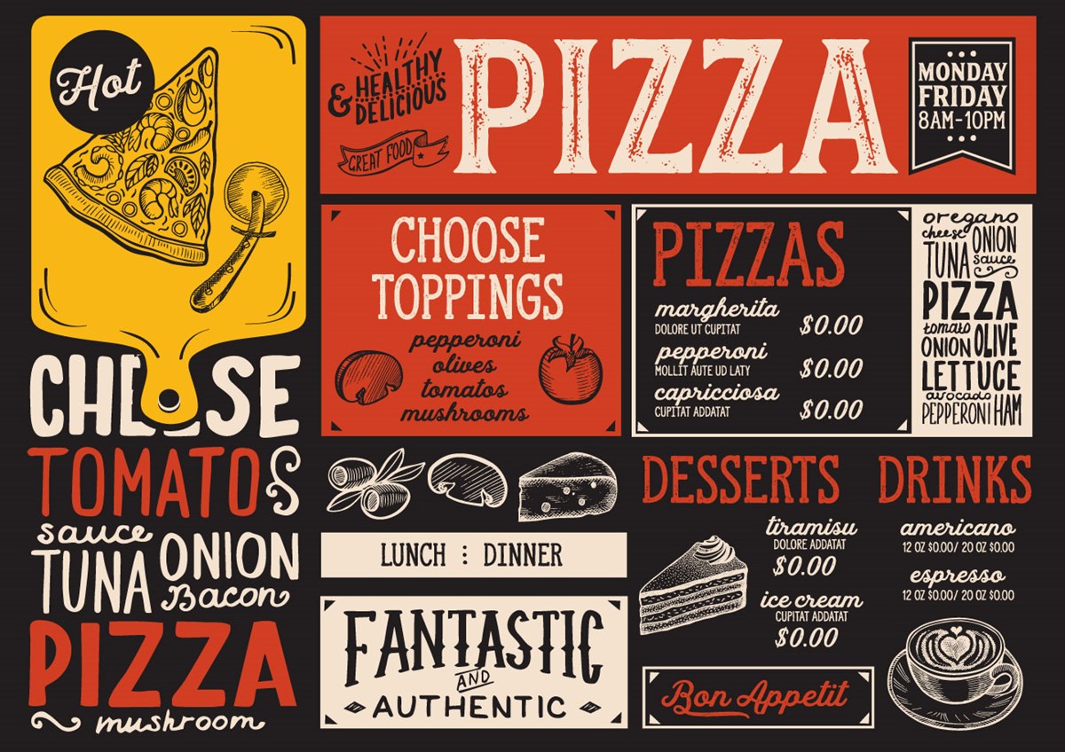 Pizza Dükkanları İçin Duvar Kağıtları
