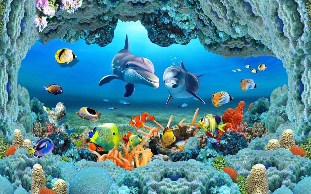 Denizaltı Manzaralı Duvar Kağıdı 3D
