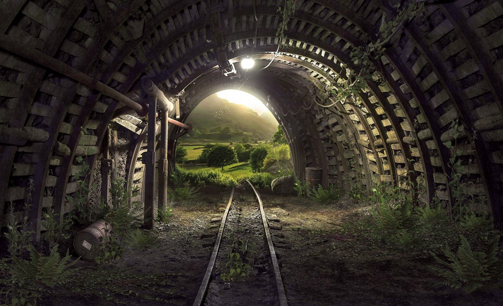 Eski Demiryolu Tüneli 3D Duvar Kağıdı