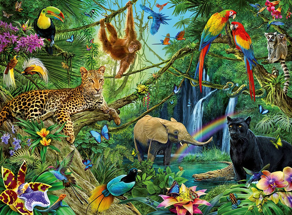 3D Orman Desenli Tropikal Duvar Kağıdı