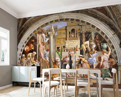 Raphael Borgo Yangını Tablosu Duvar Kağıdı Görseli 