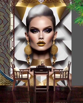 Kadın Portresi Güzellik Merkezi Duvar Kağıdı 3D