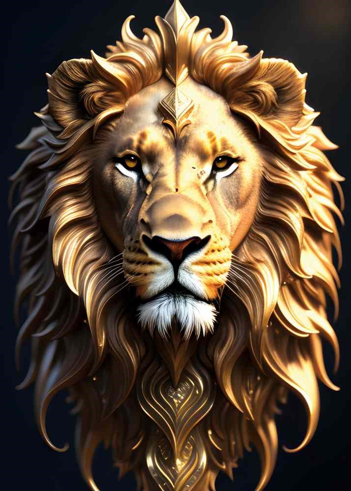 Lion King Portrait  3D Duvar Kağıdı Görseli