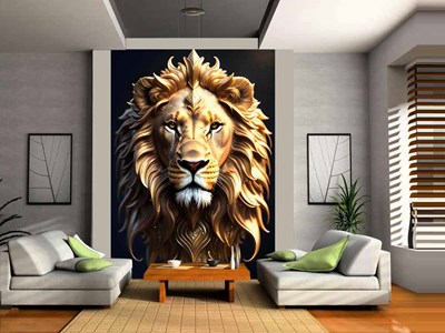 Lion King Portrait  3D Duvar Kağıdı Görseli