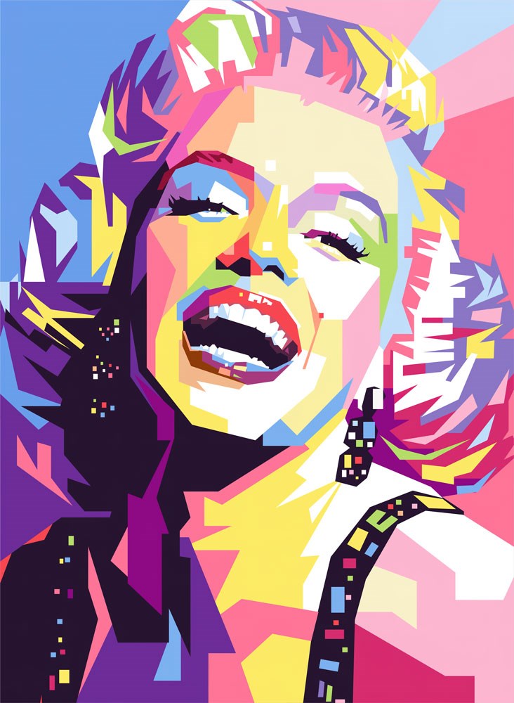 Popart Tarz Marilyn Monroe Portre Duvar Kağıdı 