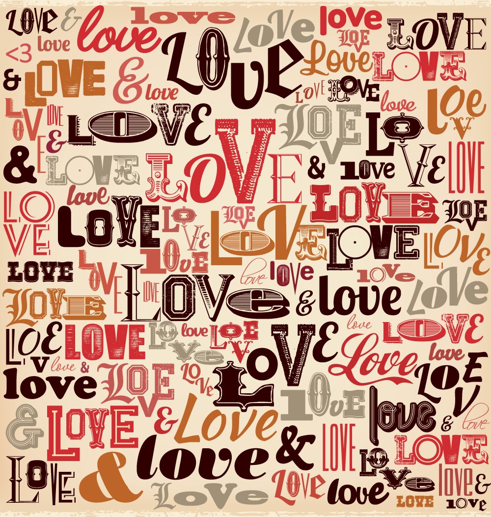 Rustik Concept Love Yazılı Duvar Kağıdı